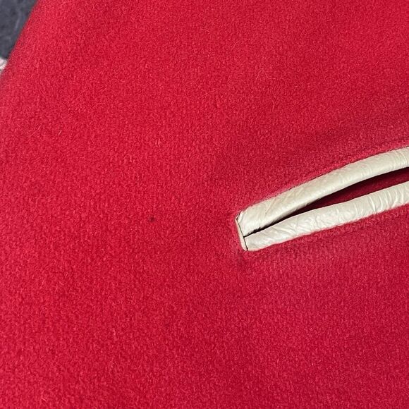 Vintage Howe Athletic Leather Wool Varsity Letterman Jacket Size XL Blank Plain - Picture 2 of 9